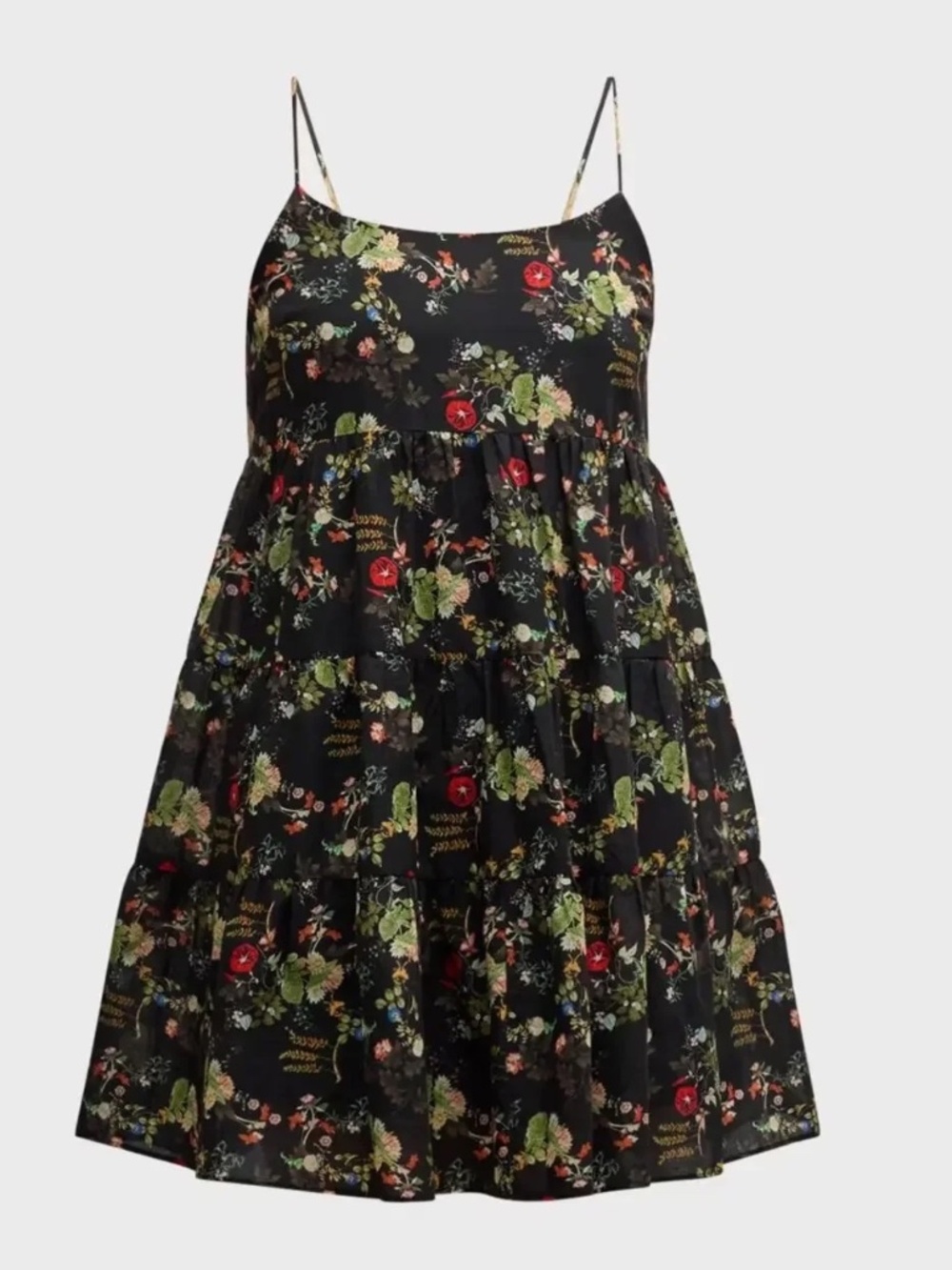 Alice + Olivia Black Floral Collen Mini Dress